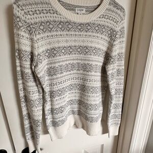 J. Crew Women's Gray and White Sweater